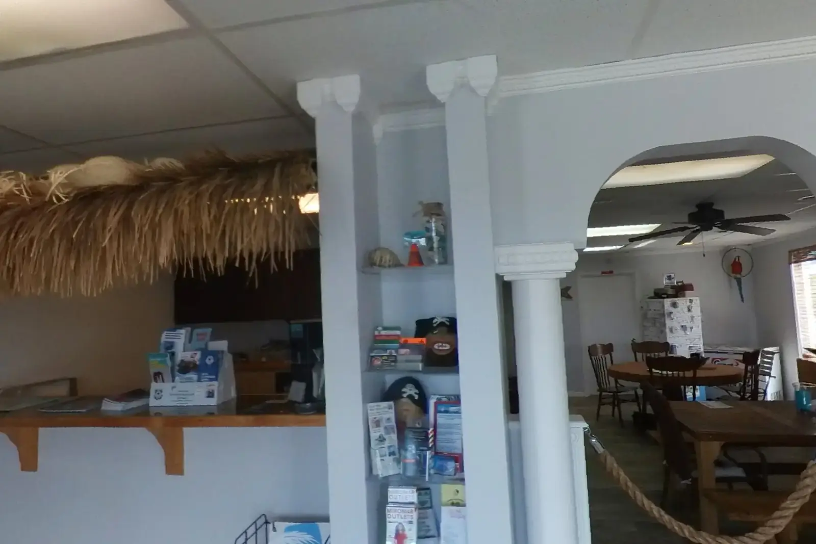 Shelves and drinks cooler inside the marina store in Cape Coral, FL