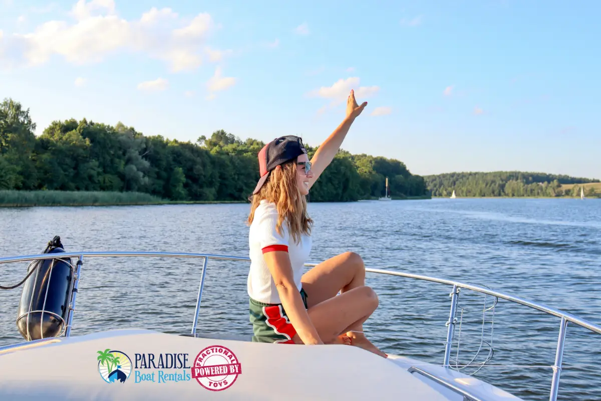 A young woman on a boat